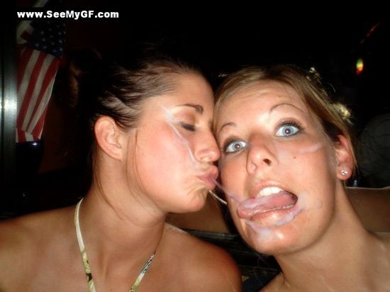 These sexy girls have cum on their faces What do you think about that